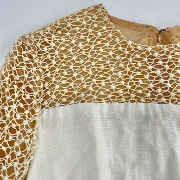 Vintage CAROL CRAIG raw silk and crochet Blouse - Picture 2 of 11